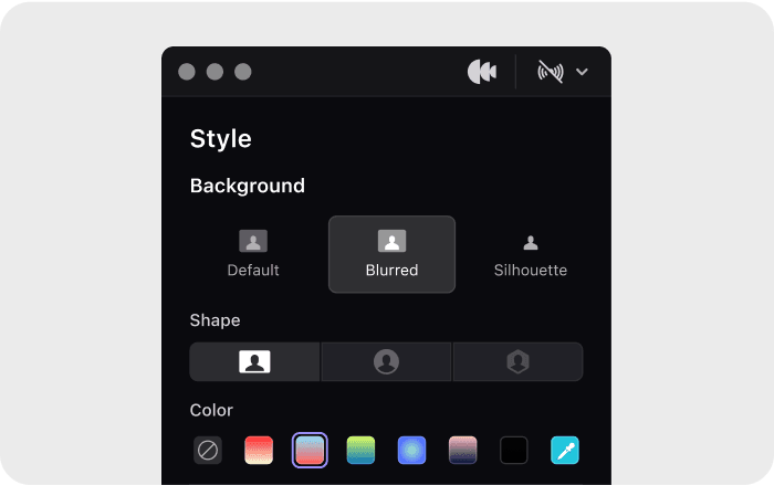 Airtime UI with look options
